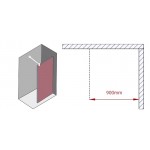 Shower enclosure Linear 90x200 8mm fixed surface: Glossy, color: Chrome Linear Shower enclosure Linear 90x200 8mm fixed surface: Glossy, color: Chrome Linear