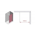 Shower enclosure Linear 100x200 8mm fixed surface: Glossy, color: Chrome