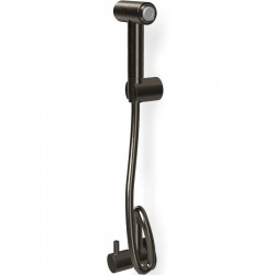 Σύστημα ντους μπιντέ επίτοιχο σταθερής θερμοκρασίας push button με γωνιακό διακόπτη & σπιράλ 1,20m, Brushed Black Chrome από ορείχαλκο, χρώμα: Μαύρο επιφάνεια: Βουρτσισμένη Συστήματα ντους μπιντέ επίτοιχα