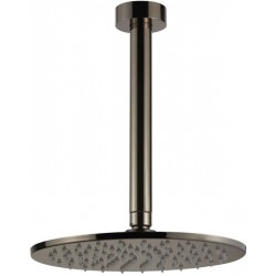 Shower head Ceiling-mounted 25x25 material: Brass, style: 1 spray Black Chrome, color: Black surface: Glossy Overhead showers