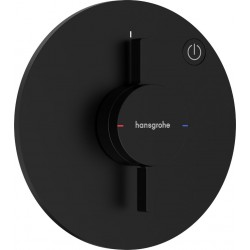 Shower tap Wall-mounted external part 1 way material: Brass mixer With plate without hand shower, hose and holder Matt Black, color: Black surface: Matt Wall-mounted - external part
