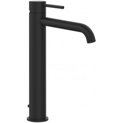 Wash basin tap Deck-mounted for free-standing washbasin material: Inox mixer With pop-up waste set, color: Black surface: Matt Deck-mounted