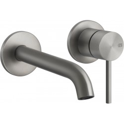 Wash basin tap Wall-mounted - external part 2 holes mixer Without waste, color: Chrome material: Inox surface: Brushed Wall-mounted - external part