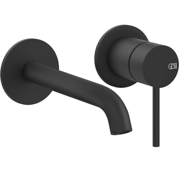 Wash basin tap Wall-mounted - external part 2 holes mixer Without waste, color: Black material: Inox surface: Matt Wall-mounted - external part