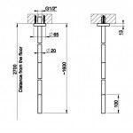 Ρουξούνι νιπτήρος, οροφής, 160cm, Matte Black από inox, χρώμα: Μαύρο Ρουξούνια μπαταριών Ρουξούνι νιπτήρος, οροφής, 160cm, Matte Black από inox, χρώμα: Μαύρο Ρουξούνια μπαταριών