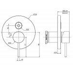 Shower tap Wall-mounted external part 2 way material: Brass mixer With plate without hand shower, hose and holder push-button Black Matt, color: Black surface: Matt Wall-mounted - external part