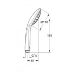 Shower head 1 jet, color: Chrome surface: Glossy Hand showers Shower head 1 jet, color: Chrome surface: Glossy Hand showers