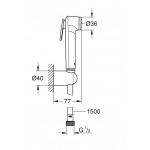 Τηλέφωνο ντους μπιντέ & Σπιράλ & Στήριγμα από ABS, χρώμα: Χρωμέ επιφάνεια: Γυαλιστερή Τηλέφωνα ντους μπιντέ