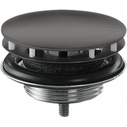 Waste Valve With overflow material: Brass surface: Brushed, color: Dark Grey Waste overflows