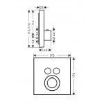 Shower tap Wall-mounted external part 2 way material: Brass thermostatic With plate with separate exits without hand shower, hose and holder Brushed Black Chrome, color: Black surface: Brushed Wall-mounted - external part