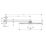 Shower head Wall-mounted 35x35 material: Brass, style: 1 spray, color: Black surface: Brushed Overhead showers