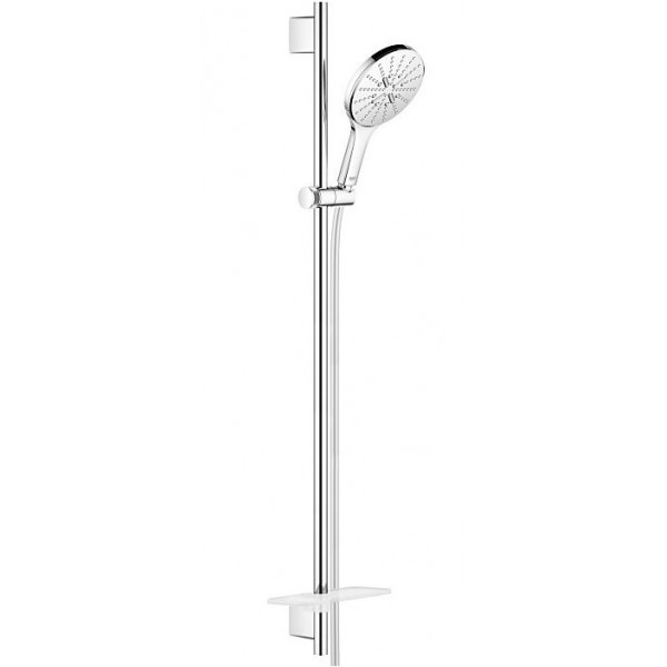 Βέργα ντους 90cm από ορείχαλκο με τηλέφωνο, σπιράλ & σαπουνοθήκη, χρώμα: Χρωμέ επιφάνεια: Γυαλιστερή Βέργες ντους