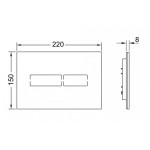 Πλακέτα εντοιχιζόμενου καζανακίου White glass από κρύσταλλο διπλής ενέργειας με φωτοκύτταρο, χρώμα: Λευκό επιφάνεια: Γυαλιστερή Πλακέτες
