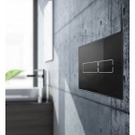 Flush wall plates for concealed cistern dual flush valve Electronic material: Crystal, color: Black surface: Glossy Flush plates