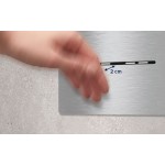 Πλακέτα εντοιχιζόμενου καζανακίου anti-fingerprint, λειτουργία με ρεύμα 12V από χάλυβα διπλής ενέργειας με φωτοκύτταρο, χρώμα: Χρωμέ επιφάνεια: Βουρτσισμένη Πλακέτες