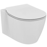 Wall-mounted toilet & toilet seat soft closing, style: Sandwich Aquablade hidden fixation Slim 54,4x36,5 surface: Glossy, color: White Wall-mounted