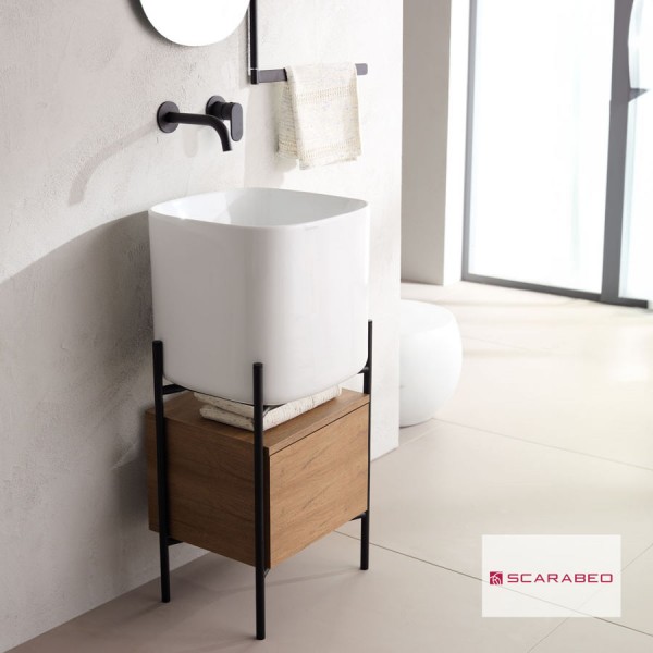 Furniture base with washbasin 44x43x90 material: Metal 1 basin countertop, color: Black Cabinets with wash basin Furniture base with washbasin 44x43x90 material: Metal 1 basin countertop, color: Black Cabinets with wash basin