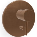 Shower tap Wall-mounted external part 2 way material: Brass mixer With plate without hand shower, hose and holder, color: Bronze surface: Brushed Wall-mounted - external part