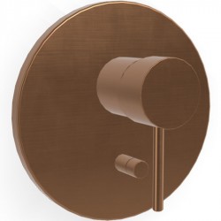 Shower tap Wall-mounted external part 2 way material: Brass mixer With plate without hand shower, hose and holder, color: Bronze surface: Brushed Wall-mounted - external part