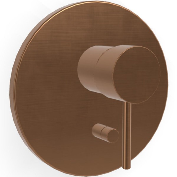 Shower tap Wall-mounted external part 2 way material: Brass mixer With plate without hand shower, hose and holder, color: Bronze surface: Brushed Wall-mounted - external part