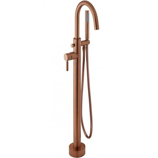 Μπαταρία μπανιέρας επιδαπέδια κομπλέ Brushed Bronze από ορείχαλκο, χρώμα: Μπρονζέ επιφάνεια: Βουρτσισμένη Επιδαπέδιες