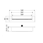 Εκροή (στόμιο) 34,6x8 επίτοιχος τύπος καταρράκτης (Cascatta) Black Brushed PVD από ορείχαλκο, χρώμα: Μαύρο επιφάνεια: Βουρτσισμένη Στόμια (ρουξούνια)