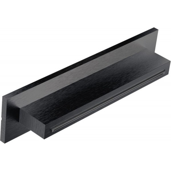 Εκροή (στόμιο) 34,6x8 επίτοιχος τύπος καταρράκτης (Cascatta) Black Brushed PVD από ορείχαλκο, χρώμα: Μαύρο επιφάνεια: Βουρτσισμένη Στόμια (ρουξούνια)