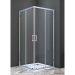 Shower enclosure Square 70x70x195 6mm sliding surface: Glossy, color: Chrome Square