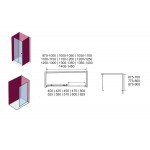 Καμπίνα ντουζιέρας τετράγωνη 80x80x195 6mm συρόμενη επιφάνεια: Ματ, χρώμα: Μαύρο Τετράγωνες