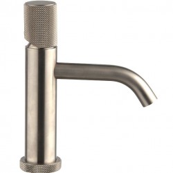 Μπαταρία νιπτήρος επικαθήμενη αναμεικτική από ορείχαλκο με βαλβίδα push-open  χαμηλή με λαβή G, XS-Size, Brushed Nickel, χρώμα: Χρωμέ επιφάνεια: Βουρτσισμένη Επικαθήμενες