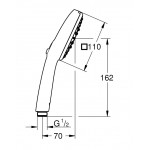 Shower head 2 jets, color: Chrome surface: Glossy Hand showers Shower head 2 jets, color: Chrome surface: Glossy Hand showers