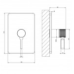 Shower tap Wall-mounted external part 1 way material: Brass mixer With plate without hand shower, hose and holder, color: Bronze surface: Brushed Wall-mounted - external part