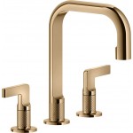 Wash basin tap Deck-mounted dual-level L size material: Brass With pop-up waste set, color: Bronze surface: Glossy Deck-mounted