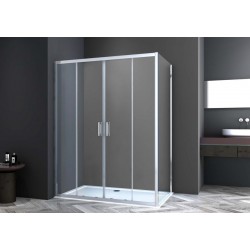 Καμπίνα ντουζιέρας ορθογώνια 180x80x195 6mm συρόμενη επιφάνεια: Γυαλιστερή, χρώμα: Χρωμέ Ορθογώνιες