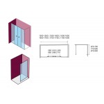 Shower enclosure Rectangle 160x80x195 6mm sliding surface: Glossy, color: Chrome Rectangular Shower enclosure Rectangle 160x80x195 6mm sliding surface: Glossy, color: Chrome Rectangular