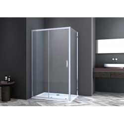 Καμπίνα ντουζιέρας ορθογώνια 140x70x195 6mm συρόμενη επιφάνεια: Γυαλιστερή, χρώμα: Χρωμέ Ορθογώνιες