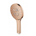 Shower head 3 jets water saving, Warm Sunset, color: Pink Gold surface: Glossy Hand showers