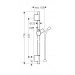 Shower slider rail 65cm material: Brass brushed bronze with hose, color: Bronze surface: Brushed Shower slider rails