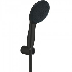 Shower head W/ hose and holder 2 jets 1,50m, water saving, Matte Black, color: Black surface: Matt Hand showers