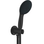 Shower head W/ hose, holder and outlet elbow 2 jets 1,50m, water saving, Matte Black, color: Black surface: Matt Hand showers
