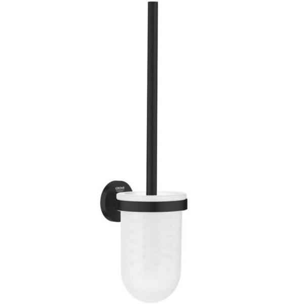 Brush (broom) material: Brass Wall-mounted Matte Black, color: Black surface: Matt Toilet brush holders
