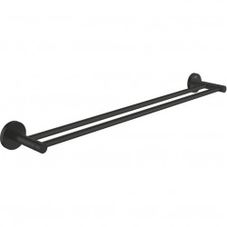 Πετσετοθήκη 60cm Matte Black σταθερή από ορείχαλκο διπλή, χρώμα: Μαύρο επιφάνεια: Ματ Πετσετοθήκες