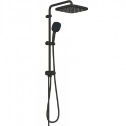Shower slider rail with head material: Brass With diverter, color: Black surface: Matt