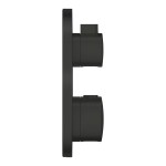 Shower tap Wall-mounted external part 2 way material: Brass thermostatic With plate without hand shower, hose and holder shut-off, color: Black surface: Matt Wall-mounted - external part