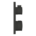 Shower tap Wall-mounted external part 2 way material: Brass thermostatic With plate without hand shower, hose and holder, color: Black surface: Matt Wall-mounted - external part