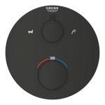 Μπαταρία μπανιέρας εντοιχιζόμενη εξωτερικό μέρος 2 εξόδων από ορείχαλκο shut-off, Matte Black, χρώμα: Μαύρο επιφάνεια: Ματ Εντοιχιζόμενες εξωτερικό μέρος