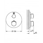 Shower tap Wall-mounted external part 1 way material: Brass thermostatic With plate without hand shower, hose and holder, color: Black surface: Matt Wall-mounted - external part