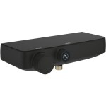 Μπαταρία ντουζιέρας επίτοιχη από ορείχαλκο θερμοστατική κορμός (χωρίς τηλέφωνο, σπιράλ, στήριγμα) με ράφι Phantom Black, χρώμα: Μαύρο επιφάνεια: Ματ Επίτοιχες