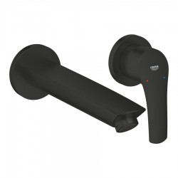 Wash basin tap Wall-mounted - external part 2 holes mixer Without waste, color: Black material: Brass surface: Matt