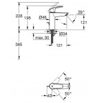 Wash basin tap Deck-mounted material: Brass mixer Without waste Μ size, color: Black surface: Matt Deck-mounted